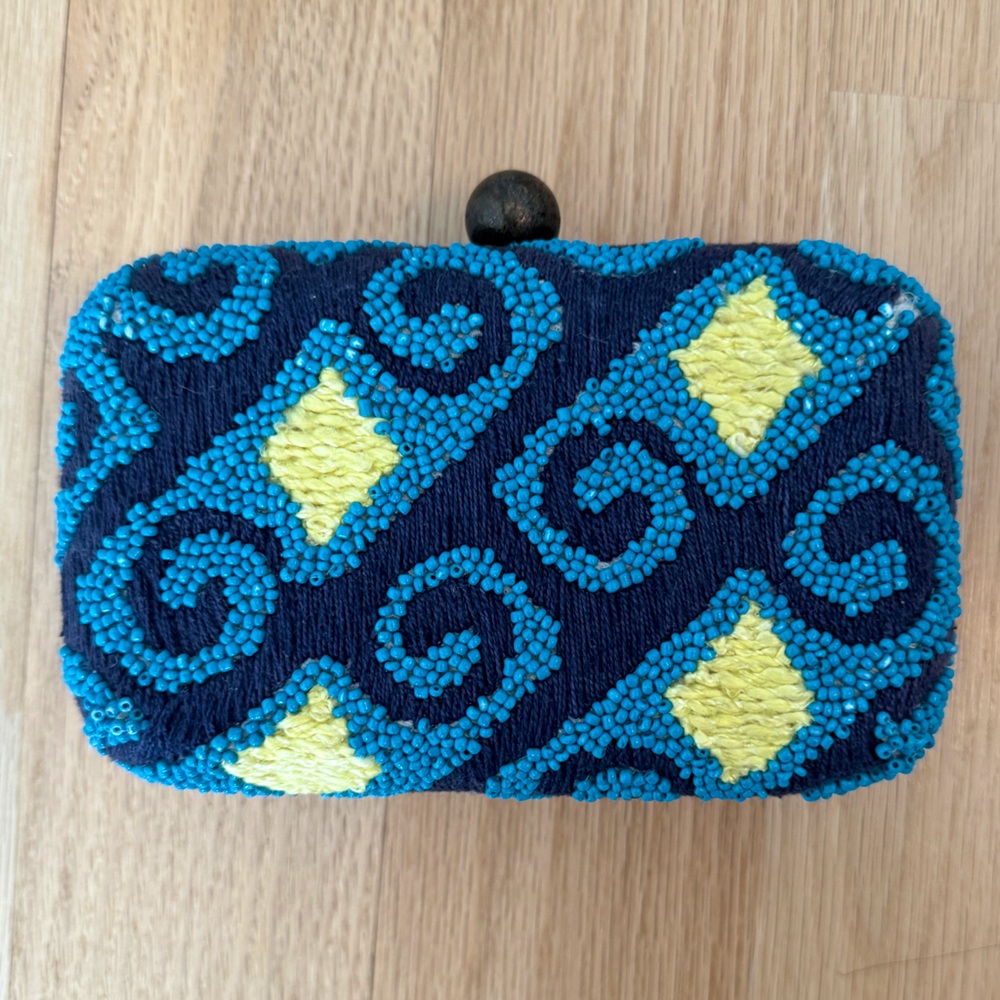 Vintage Hard beaded and embroidered clutch